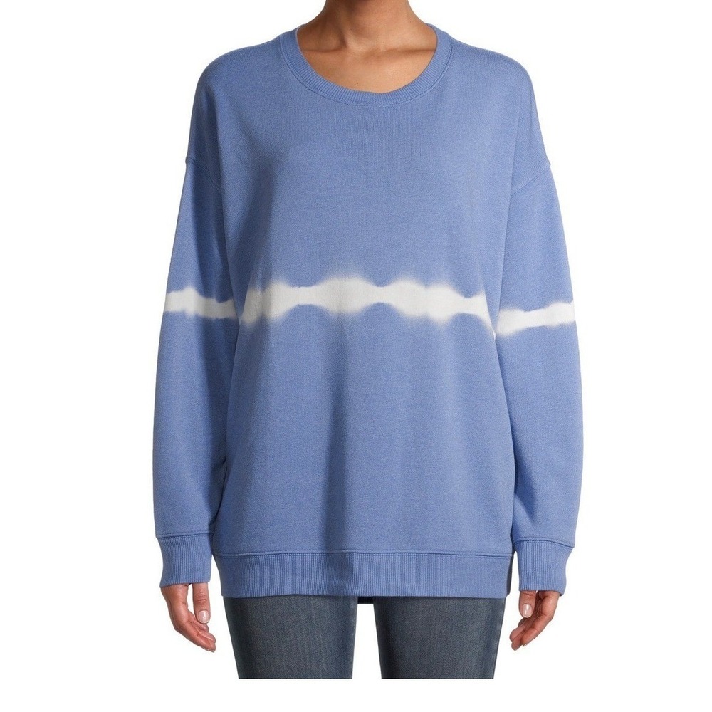 NWT Time & Tru Women's Tie-Dye Crewneck Tunic Sweatshirt Long Sleeve Medium